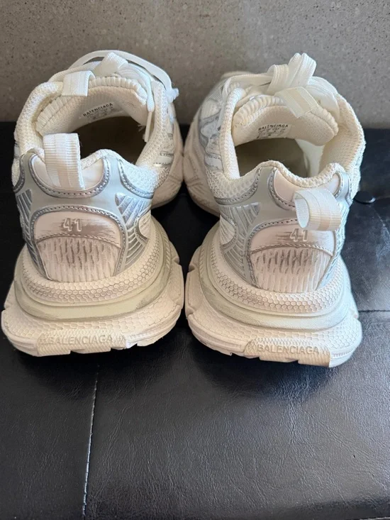 White Chunky Sneakers Size 41 Platform Athletic Shoes 10 - Picture 4 of 5